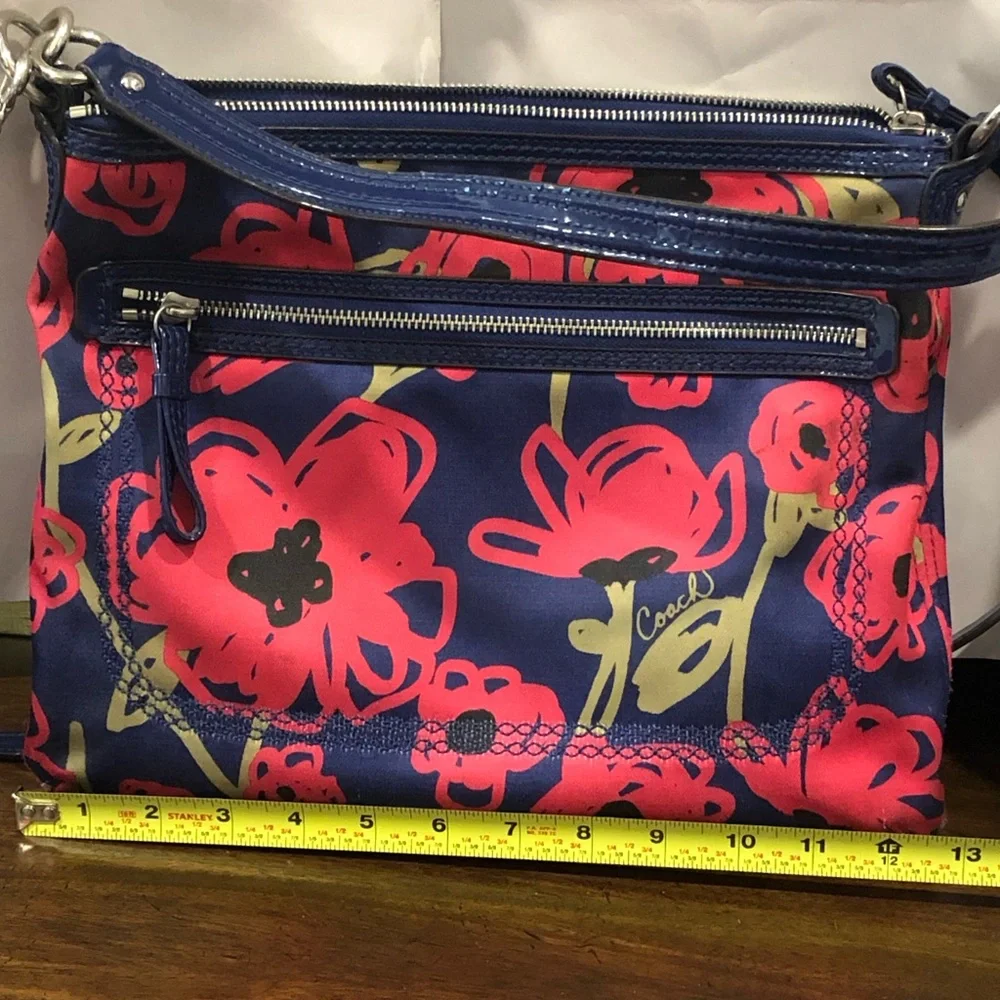 COACH Poppy Floral Shoulder Bag and COACH Poppy Double Zipper Wristlet SET